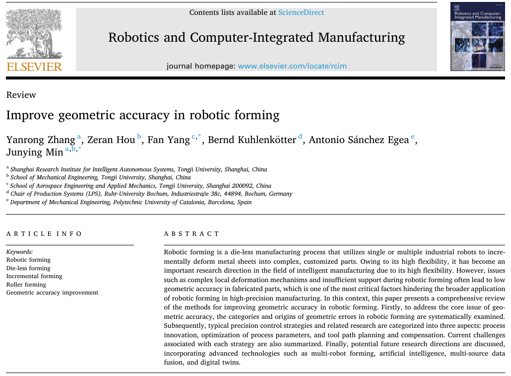 祝贺博士生张嫣容的论文发表在中科院一区Top期刊Robotics and Computer-Integrated Manufacturing！